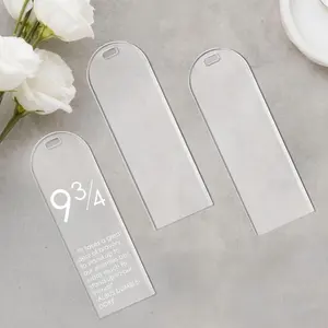 10pcs Clear Acrylic Bookmarks - Blank Plastic Craft Bookmarkers with Hanging Holes for DIY Projects, Christmas, Halloween, and Holiday Decorations (2.05inch X 5.91inch, Semicircle Design), Holiday Gift Tags | Stylish Bookends | Polished Look