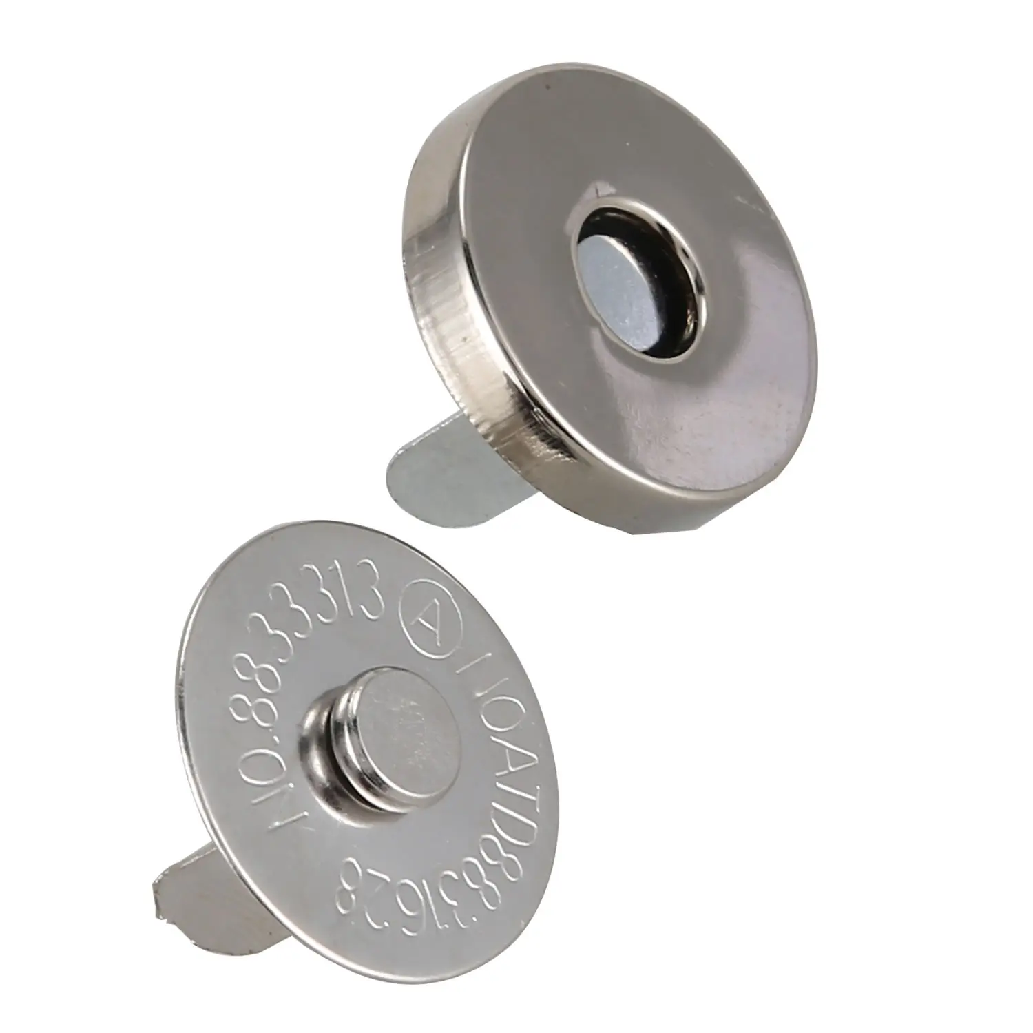 18mm Magnetic Button Clasp Snaps (20 Sets) - Hardware Fasteners with Iron Washers for Sewing, Craft, Clothing Projects