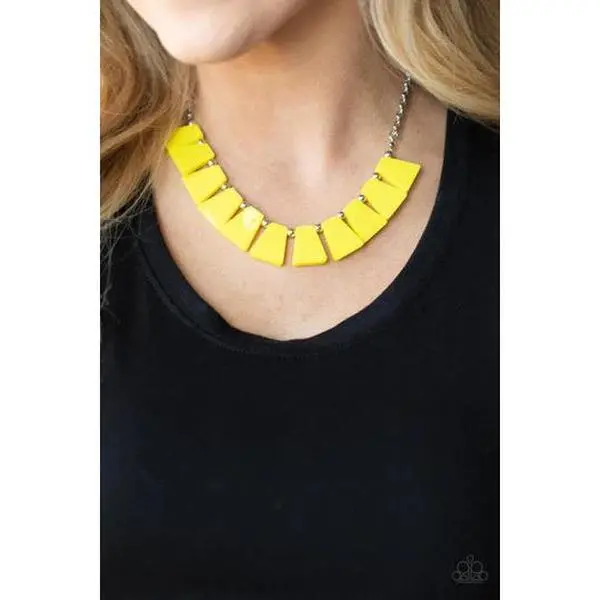 Women's Flared Fringe Earrings, Vivaciously Versatile Yellow Square Design, Illuminating Acrylic Beads with Invisible Wire, Double Sided Earrings, One Pair Of Matching Earrings