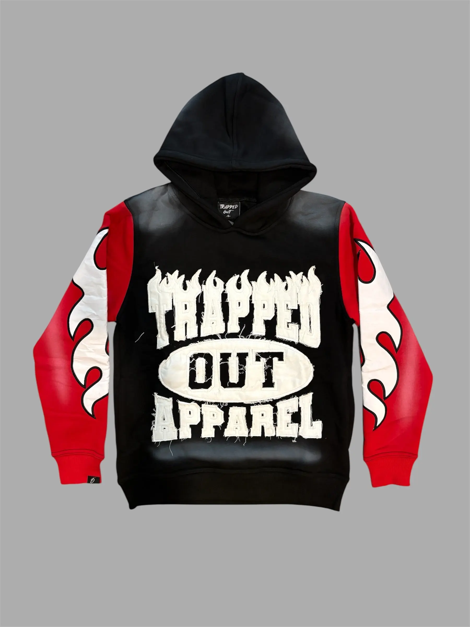 Trapped Out Apparels Men's True Fit Trap Hoodie 2.0 - Black/Red, Size S, Hooded Neck, Tops, Sweatshirts