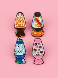 4pcs/set Cute Anime Enamel Brooches, Creative Design Badges, Elegant Women's Personalized Clothing Accessories, Fashion Jewelry, Enamel Lapel Pins