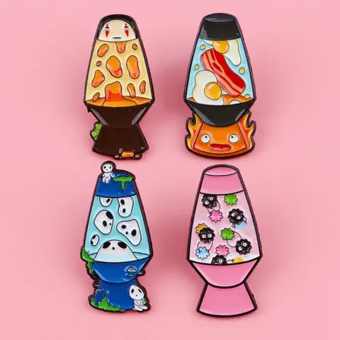 4pcs/set Cute Anime Enamel Brooch Pins, Creative Design Badges, Elegant Women's Personalized Clothing Accessories, Fashion Jewelry