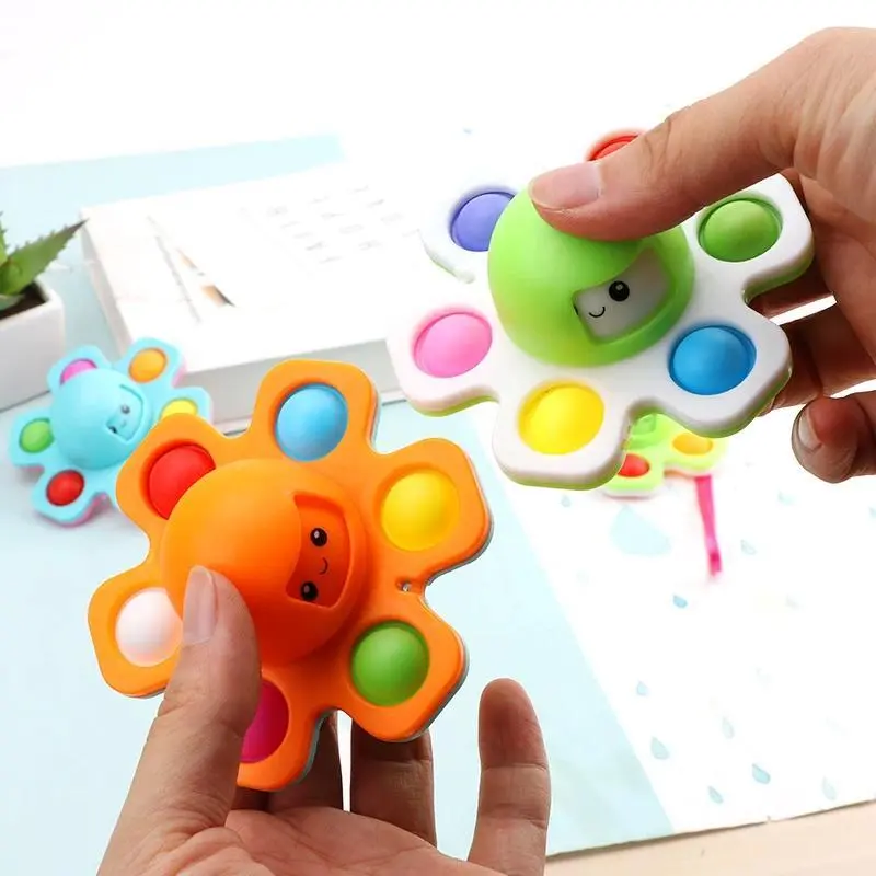Children's Sensory Squishy Bubble Popper Fidget Bendables - Anti-Pressure Fingertip Gyro, Face-Changing Octopus Music Toy, Squishy Fidget Bendables, Bubble Popper Bendables