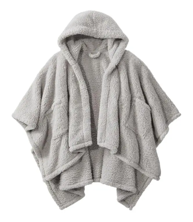 MaLinfandor Sherpa Wearable Blanket, Oversized Hooded Poncho Wrap for Adults, Plush and Cozy Soft Throw Blanket with Pockets for Home & Office, Hooded Cape Adds Cozy Cover, Warm Blanket, All-Season Use