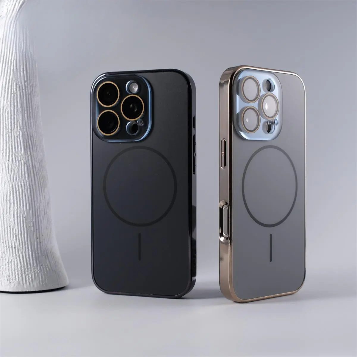 Electroplated Slim MagSafe Magnetic Phone Case, Matte Anti-Fingerprint Shockproof Cover With Integrated Lens Protector For iPhone 12/13/14/15/16/17 Promax/Plus/Air/Pro projector 4k iphoone 17 phone case iphone cases #USBLXQCXKBlack