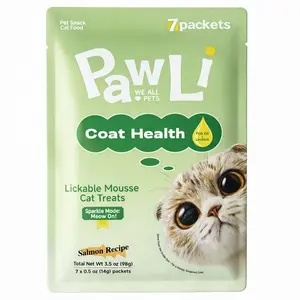PAWLI Coat Health Lickable Cat Treats –   0.5 oz, 7 Tubes