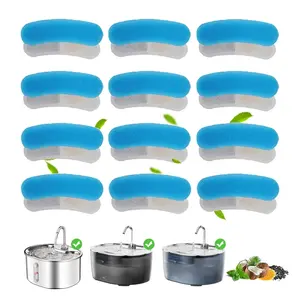 12PCS Cat Water Fountain Replacement Filters, Activated Carbon Multi-Layer Filter System, Suitable for Pet Drinking Fountains