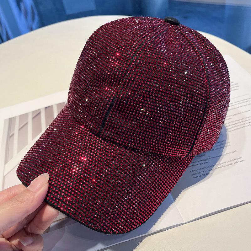 Full Rhinestone Baseball Cap - Glimmering Crystal Bedazzled Bling Bling Hat, Fashionable Unisex Dome, All-Season Shimmering Sunshade Accessory for Men and Women, All-Day Sparkle Statement Piece