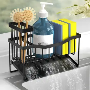 Kitchen Sink Drain Storage Rack, Multifunctional Sink Sponge Holder, Stainless Steel Kitchen Utensil Storage Organizer, Household Kitchen Accessories, Dish Drying Rack