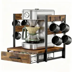 K Cup Holder, 35 Pod Capacity, Coffee Station Organizer for Countertop with Cup Rack, Kitchen Countertop, Home & Office Counter Organizer Christmas Gifts coffee enthusiast  stand