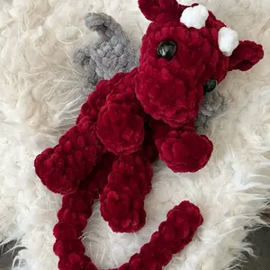 Crocheted Red Onyx Storm Inspired Plushie - Soft Plush with Unique Design and Colorful Features