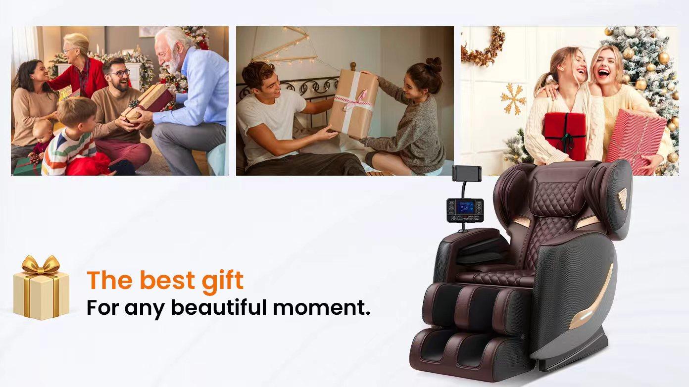 Massage Chair Full Body and Recliner, Zero Gravity Massage Chairs, 10 Fix Rollers, Airbags, Heating, Foot Massage, Auto Modes, Touch Control Screen for Home and Office