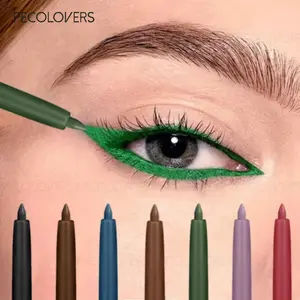 Colored Eyeliner Pencil, Deep Plum Brown, Creamy Texture Smudge-Proof, 12H Wear for Daily Use, Forest Green Stardust Brown Glazed Dark Green Klein Blue