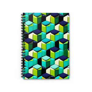 Spiral Notebook - Ruled Line Green and Blue