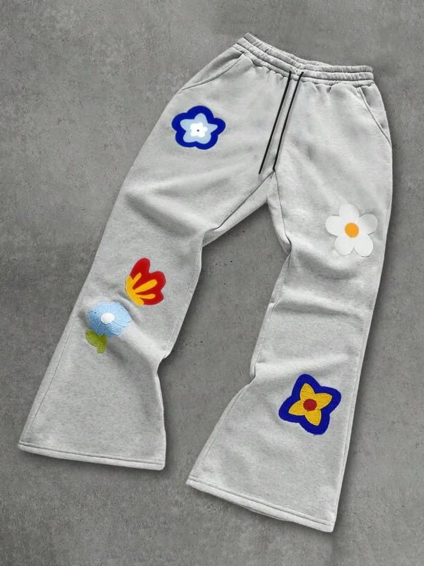 Colorful Floral Print Pants, Street/ Casual Style, Streetwear, Soft Fleece Fabric, Fun Fashion, Ideal for Flower Aesthetics Lovers, Tiktok Trend, Trouser