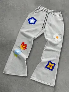 Colorful Floral Print Pants, Street/ Casual Style, Streetwear, Soft Fleece Fabric, Fun Fashion, Ideal for Flower Aesthetics Lovers, Tiktok Trend, Trouser