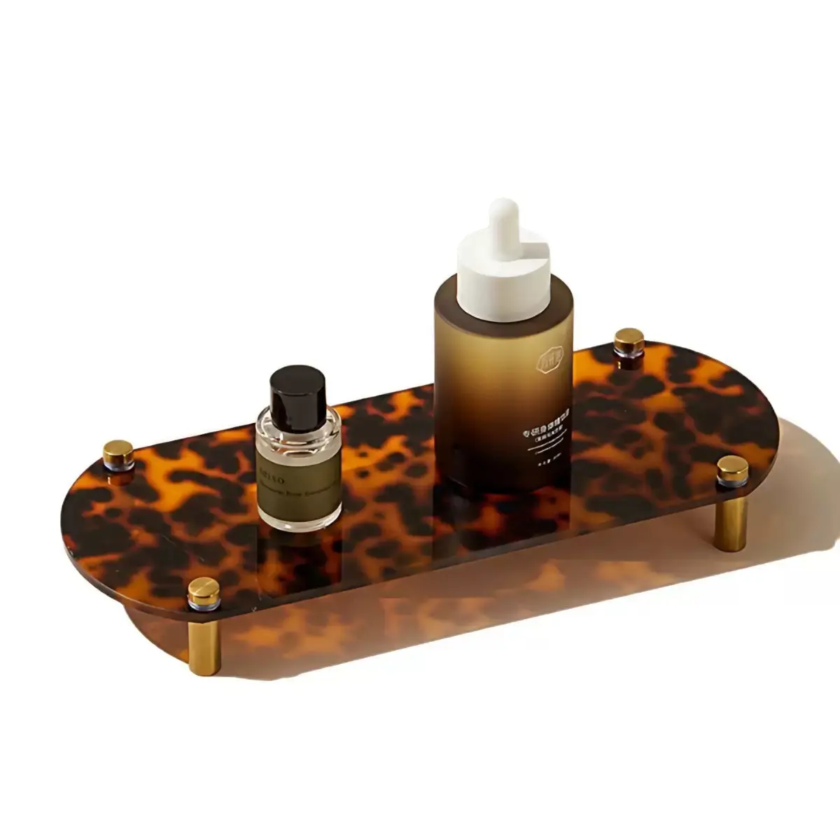 Leopard Print Acrylic Tray, French Romantic Vintage Perfume Jewelry Holder, Detachable Multi-Functional Storage Rack, Bathroom Decor, Acrylic Organizer, Acrylic Storage Containers