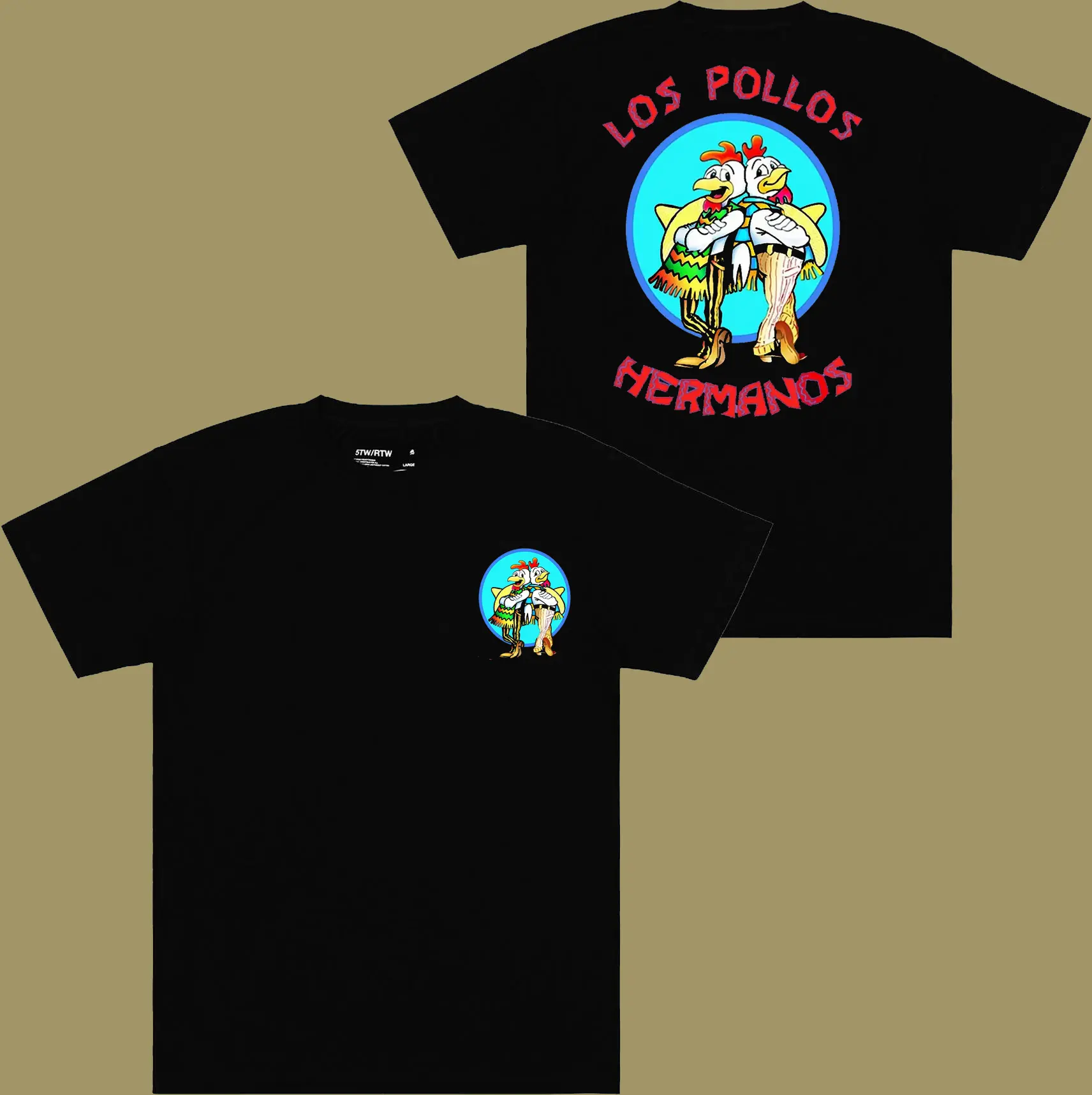 Los Pollos Hermanos TV Series Retro Funny Gift Tee Black T Shirt - All-Gender Fits - From Classic to Bright - Modern Fit - Trendy to Timeless