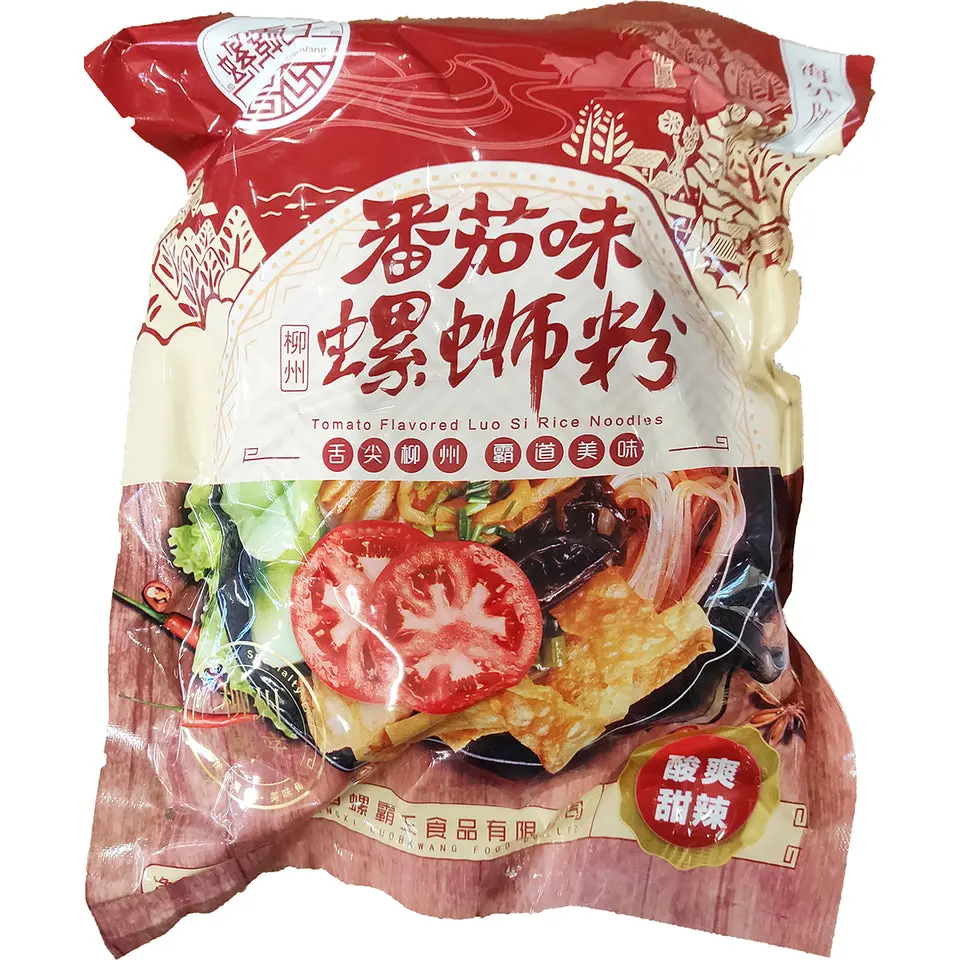 LUOBAWANG Ambient Fermented Rice Noodles - 306g Instant Snail Rice Noodles, Tangy Tomato Flavor, with Bamboo Shoots, Crunchy Peanuts, Pantry Food (Contains Acrylamide, Inorganic Arsenic Compounds, Di(2-ethylhexyl)phthalate (DEHP)), Tangy Tomatoes