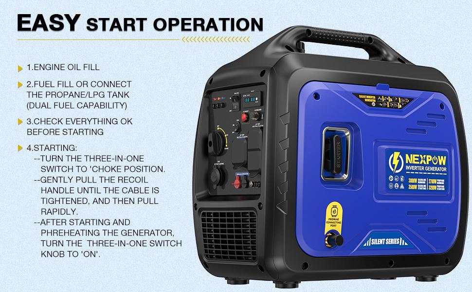 3500W Portable Inverter Generator, Dual Fuel Super Quiet Generator, Eco-Mode Feature, Parallel Capability, EPA Compliant, Lightweight for Backup Home & Camping 4 stars out of 387 reviews (4.0)| 387 ratings 3500W Portable Inverter Generator, Dual Fuel Super Quiet Generator, Eco-Mode Feature, Parallel Capability, EPA Compliant, Lightweight for Backup Home & Camping 4 stars out of 387 reviews (4.0)| 387 ratings