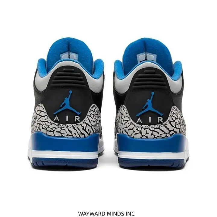 Black Blue White Retro Mid Top Basketball Sneakers Leather Upper Cracked Pattern Cushioned Casual Street Sneakers For Men Women