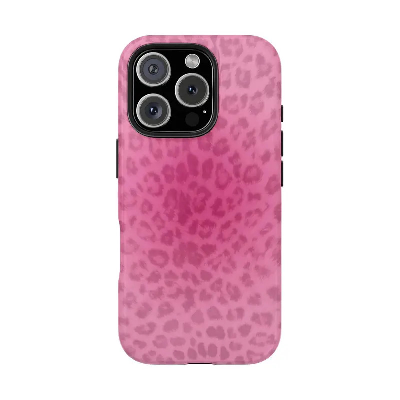Pink Leopard 2-in-1 Cellphone Cover & Screen Protector - Premium Sleek Polycarbonate Double Layer Protective 1-Piece Casing, Durable Shockproof Cellphone Accessory for iPhone 11,12,13,14,15,16,17, Plus, Pro, Pro Max