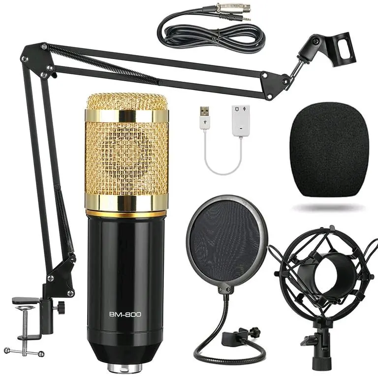 condenser microphone with filter for clear professional quality sound