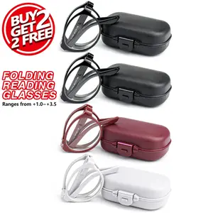 4pcs Simple Round Reading Glasses with Spring Hinges, Versatile Design, Includes Eyeglass Case, Perfect for Daily Use, Reading Eyeglasses, Reading Eyewear