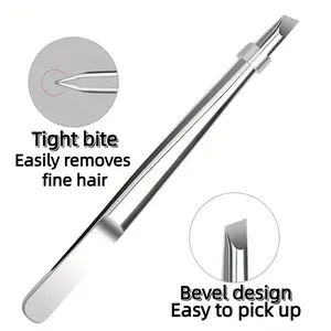 High Quality Stainless Steel Eyebrow Clamp Hair Pulling Forceps Tweezers Special for Beard Pulling Oblique Eyebrow Clip Hair Pulling Clip Beard Clip Facial Care Tool