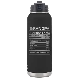 Grandpa Nutrition 32 oz Water Bottle | Black