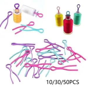 10/30/50pcs Mixed Color Plastic Bobbin Clips Clamp Thread Spools Clips Sewing Accessories