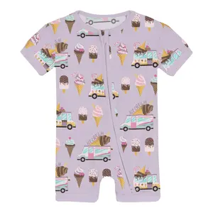 Bamboo Shorty Sleeper with Zipper - Thistle Ice Cream Truck