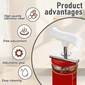 2 Counts Stainless Steel Jar Opener for Easy Opening, Weak-Hand Friendly Jar Opener for Small/Medium Cans (Stainless Steel, White & Green) Easy To Open Compact