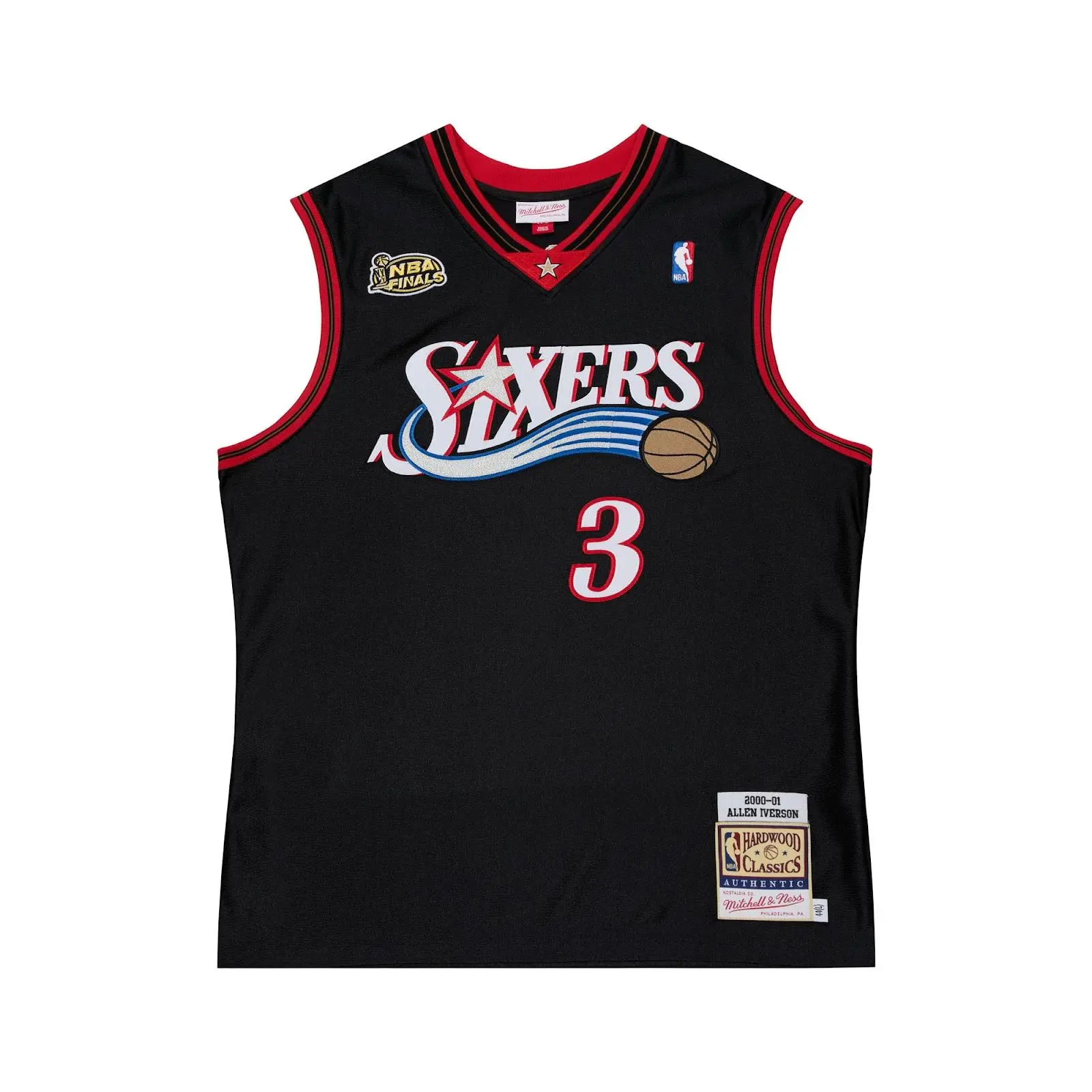 Allen Iverson Philadelphia 76ers 2000-01 Black Authentic Jersey NBA Throwback Basketball Hardwood Classics Fan Gear Mitchell & Ness