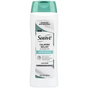 Suave Calming Relief Hand & Body Lotion With Prebiotics For Sensitive Skin, 18 FL OZ