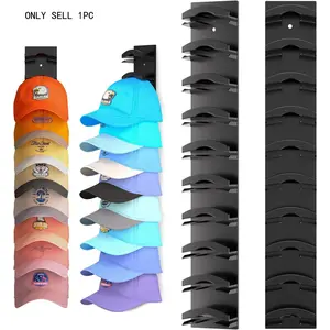 Hat Organizer for Baseball Caps, Hat Rack for Wall with Strong Adhesive Hold up to 20 Hats, Hat Hanger Holder Display for Door Closet, Cap Organizer Storage, Wall Mounted Hanger, Hanging, Hat Hooks Storage, Hat Organizer Installation
