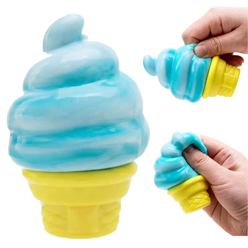 Kawaii Ice Cream Cone Squishy Toy Super Soft Squeeze Stress Toy Anti Anxiety Fidget Toy for Office Desk