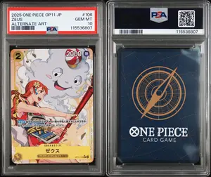 PSA 10 2025 ONE PIECE JAPANESE OP11-A FIST OF DIVINE SPEED | ALTERNATE ART ZEUS 106