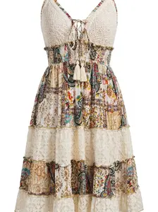 Amber Mosaic' Short Boho Dress