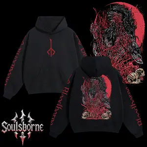 [Soulsborne Style] Vintage Grim Style Scourge Beast - Bloodborne Unisex Hoodie, Soulsborne Gaming Apparel, Game Shirt, Video Game Clothes, Boy Merch, Gift For Him, Gift For Her, Soulslike Streetwear