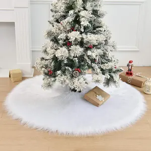 Christmas Tree Skirt,30.7/35.4/3.93 inches White Christmas Tree Skirt with Non-Slip,White Tree Skirt for Christmas Tree Decoration and Christmas Party