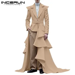 INCERUN Deconstructed Asymmetrical Hem Longline Blazer | Avant-Garde Designer Coat