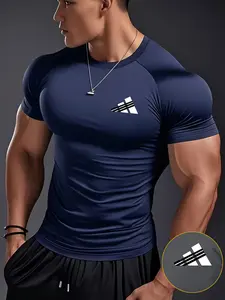 Men's Fitness Compression Body-Shaping Short Sleeve T-Shirt White Black Grey Navy Blue