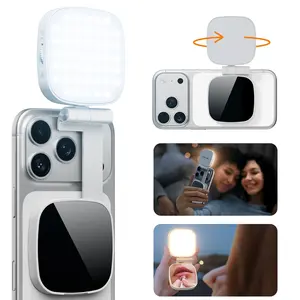（Valentine's Gift) Weilisi Magnetic Selfie Light Compatible with iPhone Magsafe, Adjusted 5 Modes,CRI97+ Rechargable LED Phone Fill Light with Mirror for Selfies, Photography, Makeup, Vlogs, TikTok, Video Recording（Included Metal Ring)
