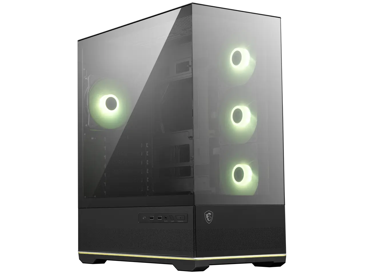 MSI MAG PANO 110R PZ - Mid-Tower Gaming PC Case - Tempered Glass Side Panel - 4 x 120mm ARGB Fans - Liquid Cooling Support up to 360mm Radiator - Mesh Panel for Optimized Airflow