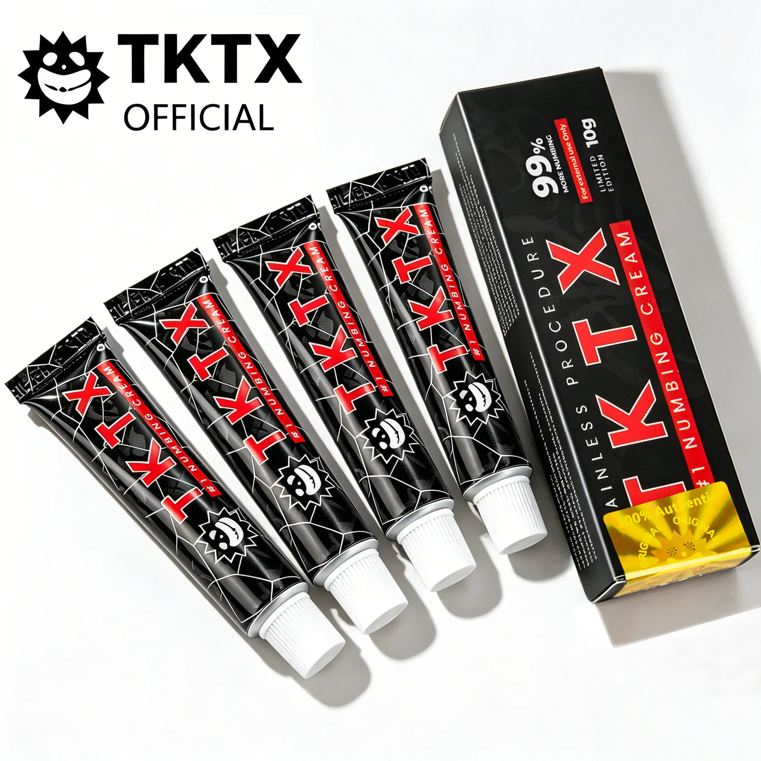 TKTX Tattoo External Cream - 99% Limited Edition Ultra-Strong 10g, for Tattoos, Waxing, Microneedling - Tattoo Numbing Cream.