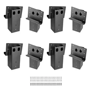 fathersdaygift  VEVOR Deer Blind Brackets, Outdoor 3.6x3.6 Platform Bracket, Fit 3.5x3.5 In/ 88.9x88.9 mm Lumber, 2204lbs/1000kg Capacity Steel Elevator Brackets for Deer Stand, Hunting Blinds, Shooting Shack, 8 Pcs