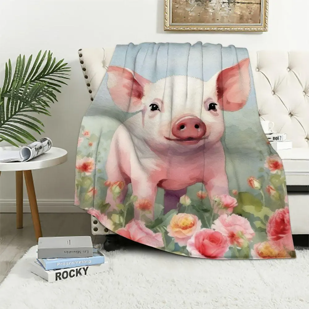ONETECH Pig Blanket Pig Gifts for Pig Lovers Women Super Soft Cozy Cute Pig Stuff Throw Blankets Animal Plush Bedding Blanket Gifts for Kids Bed Decor