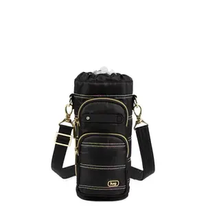 Huggie Wide Crossbody Water Bottle Holder with Charm Bar