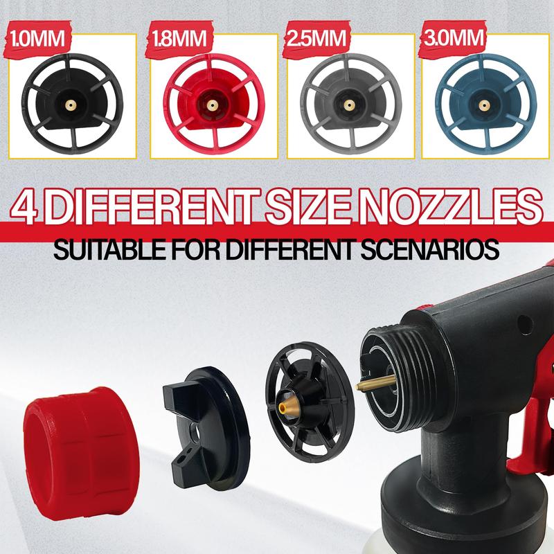 Cordless Paint Sprayer for Milwaukee M18 18V Battery,Airless Electric HVLP Spray Paint Gun Tools for House Painting/Home Interior and Exterior/Wood/Walls/Furniture/Fence/Door(No Battery) Portable Garden